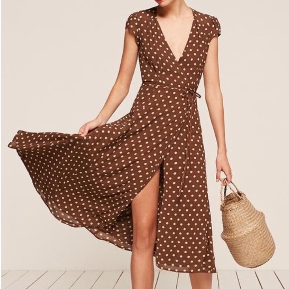 Reformation Carina Dot Wrap Dress EUC - Picture 11 of 11